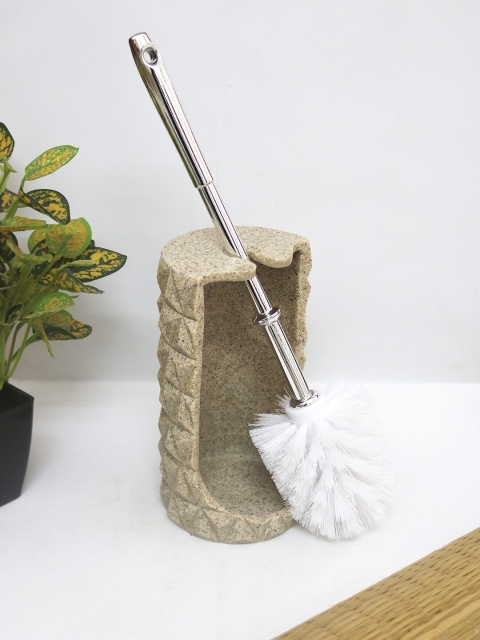 

Shresmo Beige Textured Toilet Brush With Holder