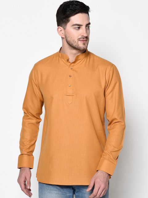 

TABARD Men Mustard Yellow Solid Straight Kurta