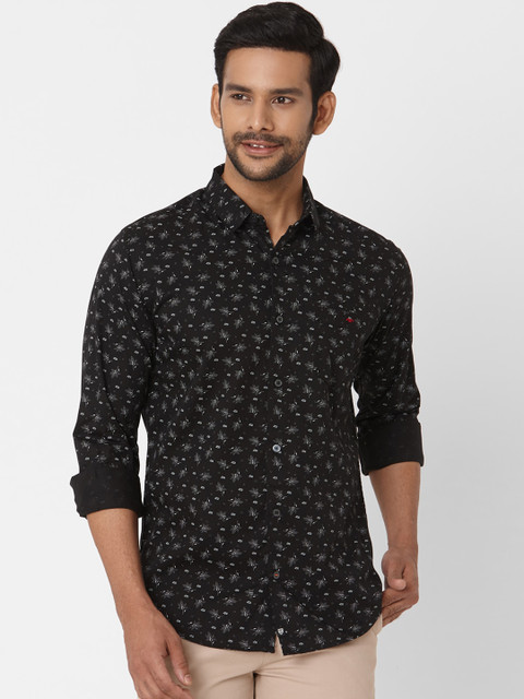 

Mufti Men Black Slim Fit Printed Casual Shirt