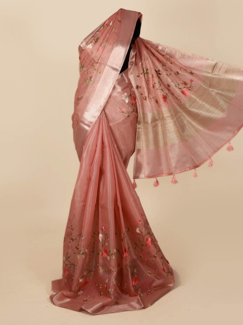 

Pothys Pink Woven Design Cotton Blend Saree