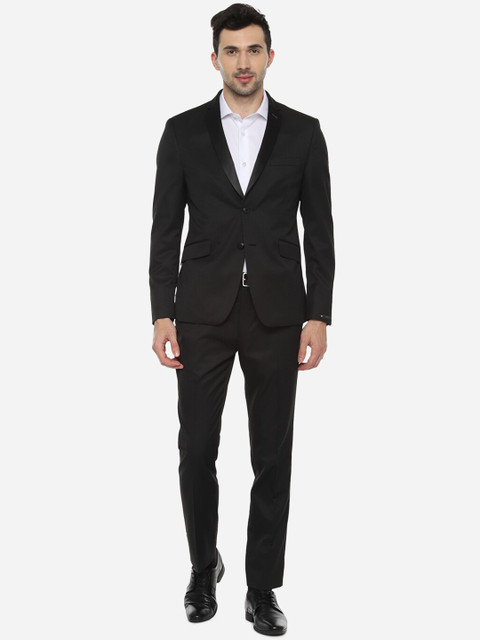 

V Dot Men Black Solid Slim-Fit Formal Suit