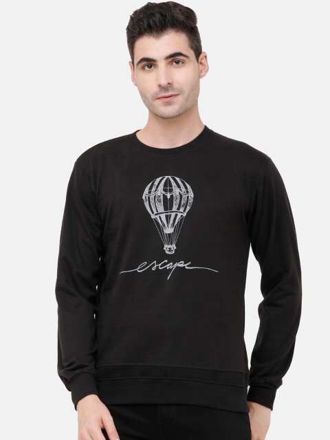 

MADSTO Men Black & Off-White Printed Sweatshirt