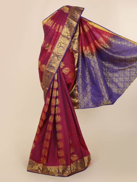 

Pothys Maroon & Violet Art Silk Woven Design Kanjeevaram Saree