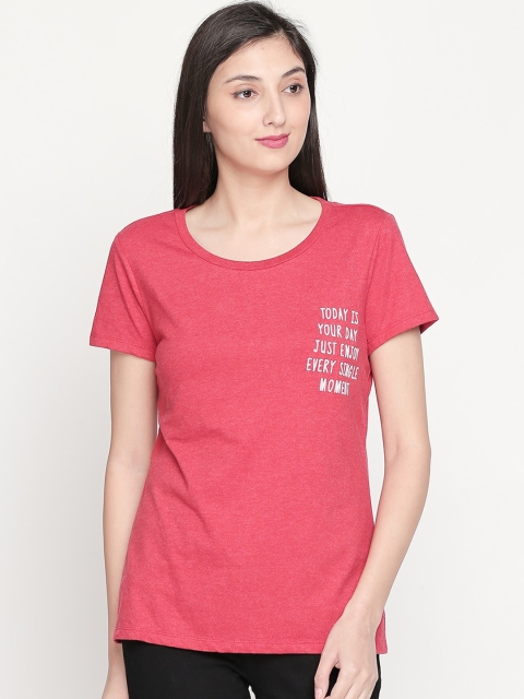 

Honey by Pantaloons Women Pink Solid Round Neck T-shirt