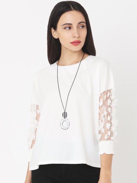 

Deal Jeans Women White Solid Top