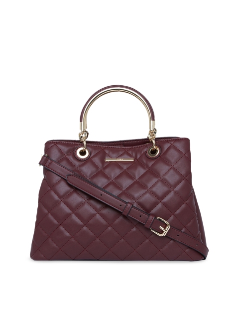 

ALDO Maroon Solid Handheld Bag