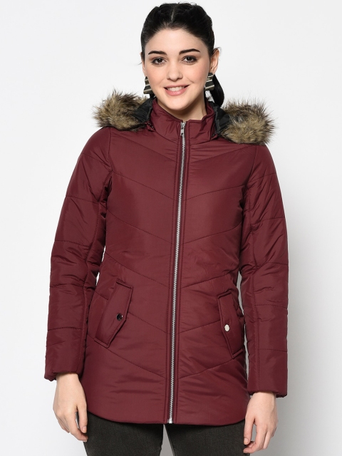 

Trufit Women Maroon Solid Insulator Parka