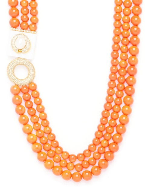 

JOULES BY RADHIKA Gold-Plated & Orange Handcrafted Pearl-Beaded Necklace