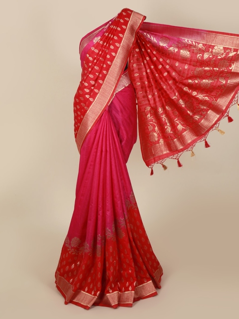 

Pothys Red Woven Design Jute Silk Saree