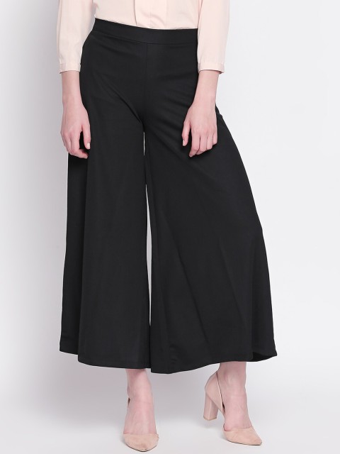 

Annabelle by Pantaloons Women Black Solid Flared Palazzos