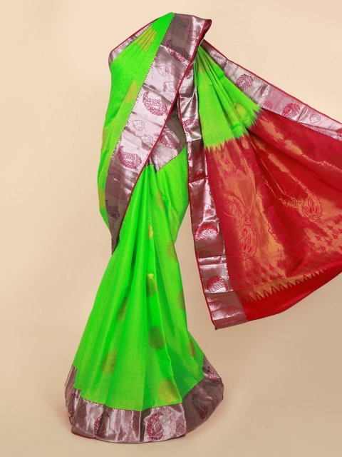 

Pothys Green & Maroon Pure Silk Woven Design Kanjeevaram Saree