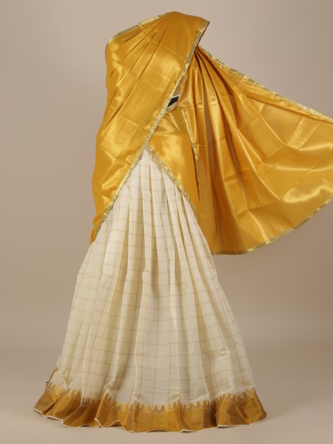 

Pothys Gold-Toned Solid Saree