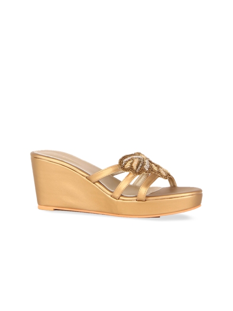 

Kraft Cellar Women Gold-Toned Embellished Wedges