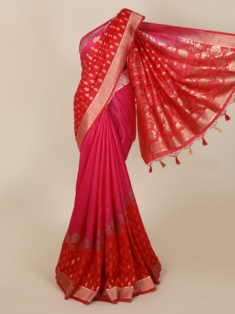 

Pothys Red Woven Design Jute Silk Saree