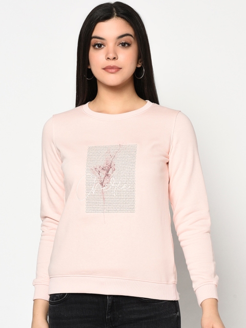 

METTLE Women Pink Printed Sweatshirt