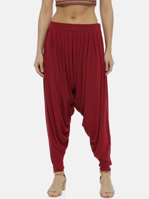 

Bitz Women Maroon Solid Loose-Fit Lightweight Wrinkle-Free Patiala