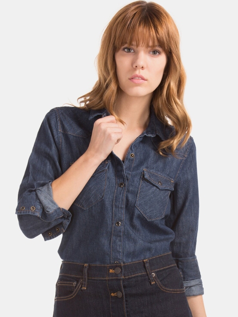 

GAP Women Blue 1969 Denim Western Shirt
