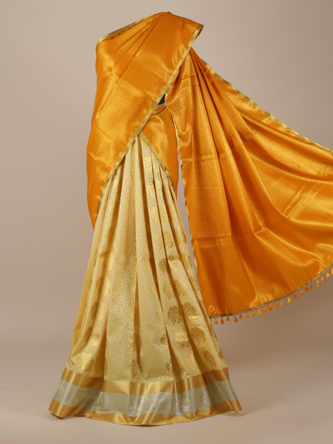 

Pothys Mustard Solid Saree