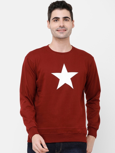 

MADSTO Men Maroon Printed Sweatshirt