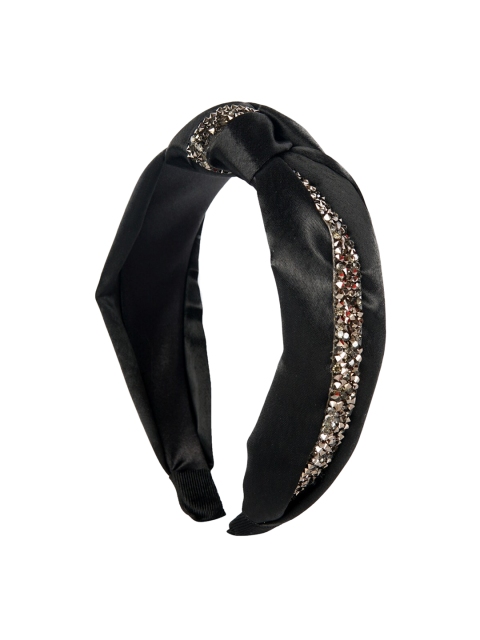 

YoungWildFree Women Black & Beige Embellished Hairband