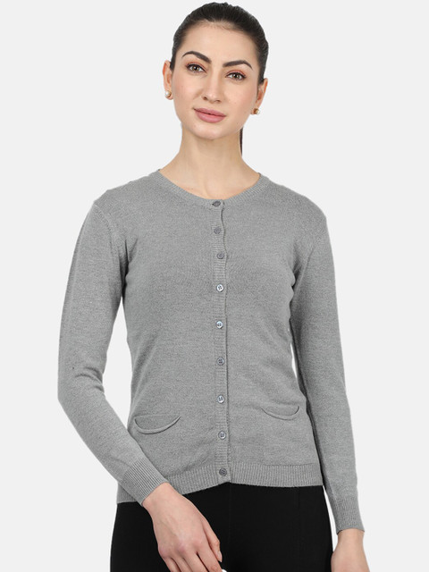 

Monte Carlo Women Grey Solid Cardigan