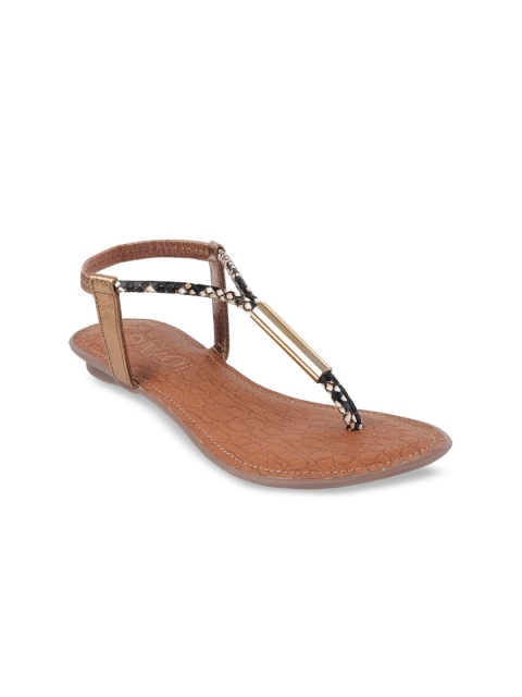 

Catwalk Women Tan Colourblocked T-Strap Flats