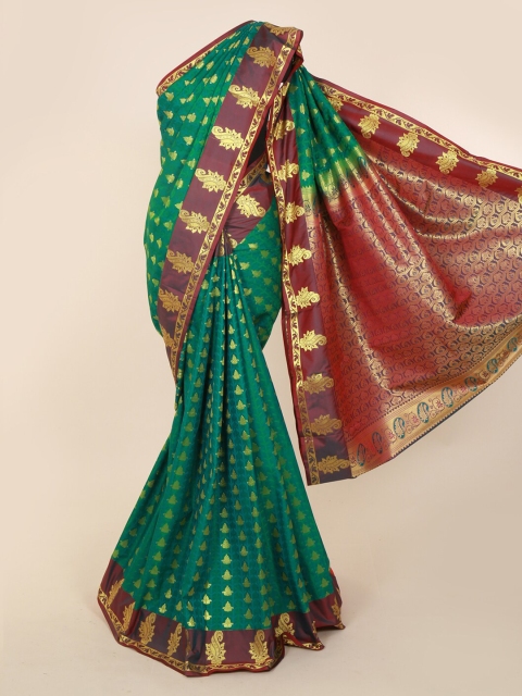 

Pothys Green & Maroon Art Silk Printed Kanjeevaram Saree