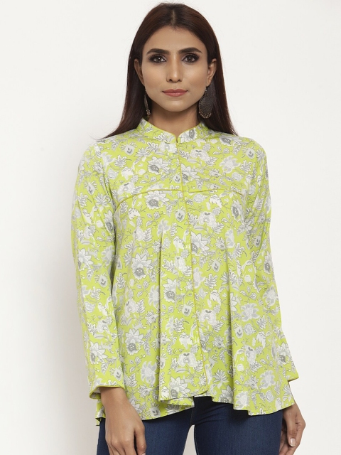 

Kiaasa Women Green Printed A-Line Top