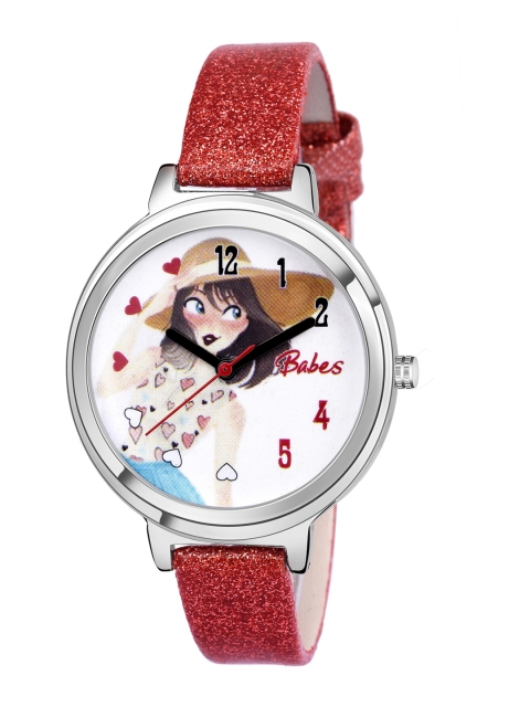 

Kool Kidz Unisex Kids White & Red Analogue Leather Watch RD 01