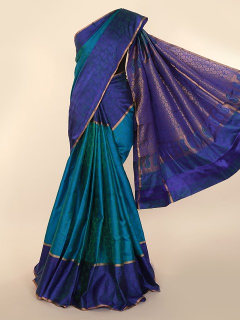 

Pothys Blue Pure Silk Woven Design Kanjeevaram Saree