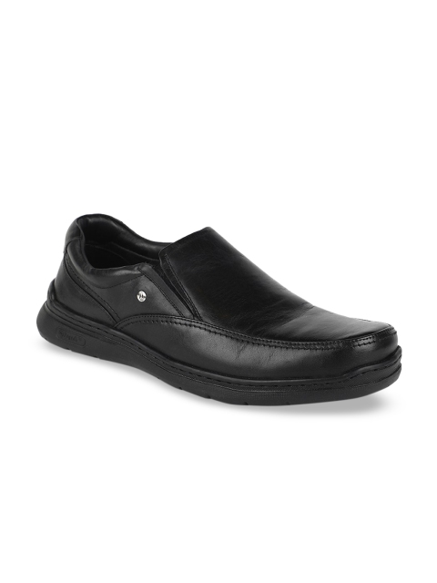 

Hush Puppies Men Black Solid Leather Formal Slip-On Shoes
