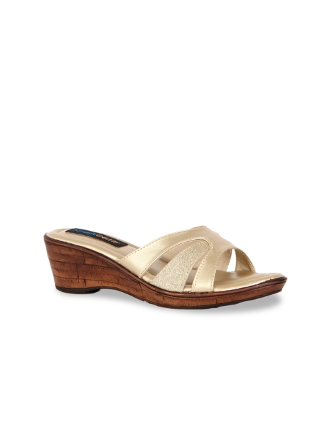

Kraft Cellar Women Gold-Toned Solid Sandals