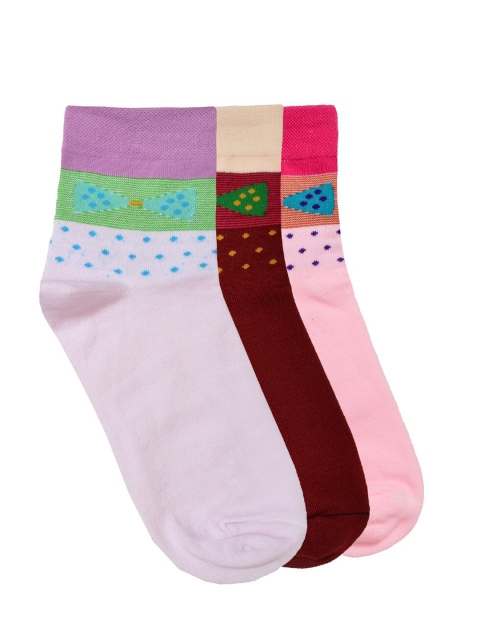 

MARC Women Pack Of 3 Assorted Ankle-Length Socks