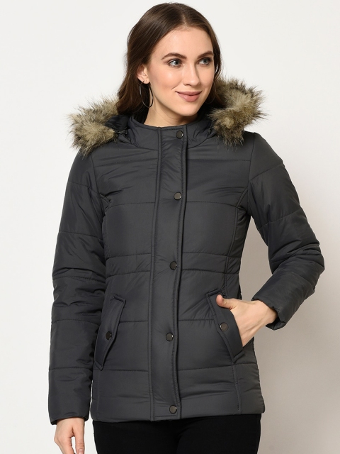 

Trufit Women Charcoal Solid Insulator Parka