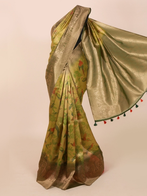 

Pothys Green Woven Design Cotton Blend Saree