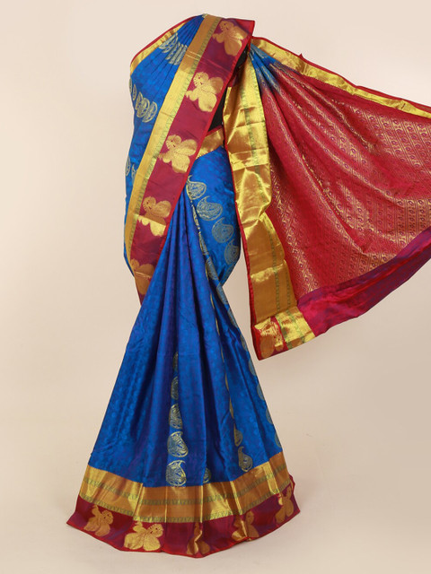 

Pothys Blue & Maroon Art Silk Woven Design Kanjeevaram Saree