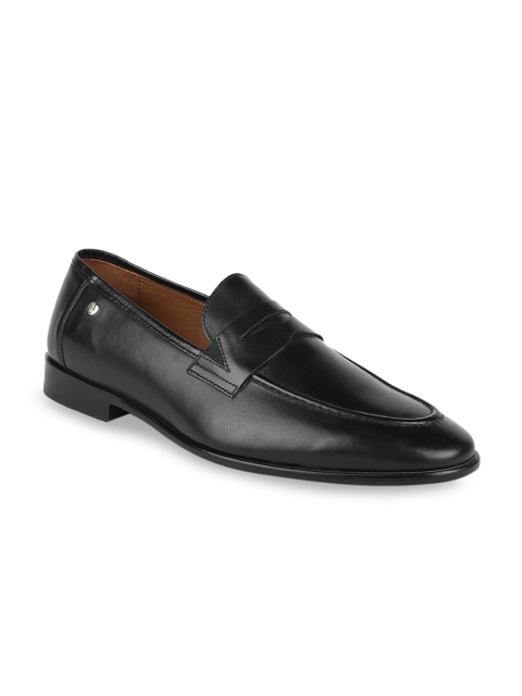 

Hush Puppies Men Black Solid Leather Formal Slip-Ons