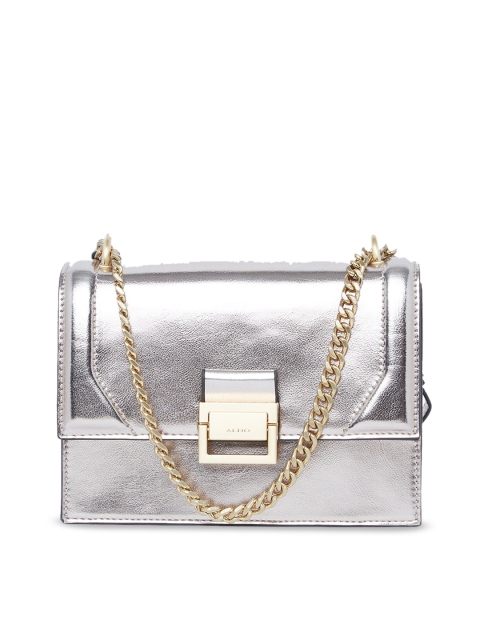 

ALDO Silver-Toned Solid Sling Bag