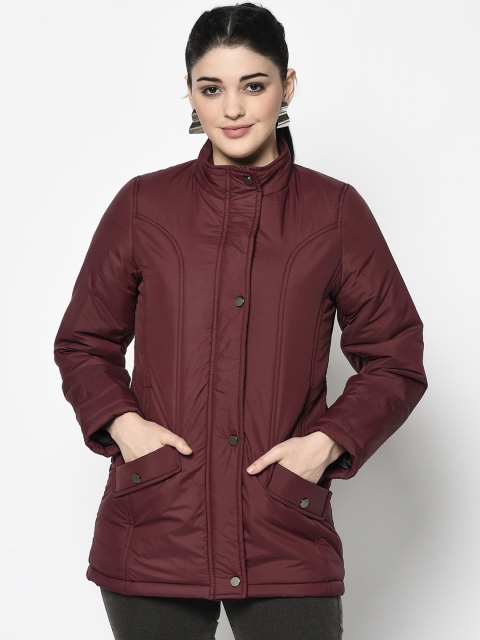

Trufit Women Maroon Solid Insulator Padded Jacket