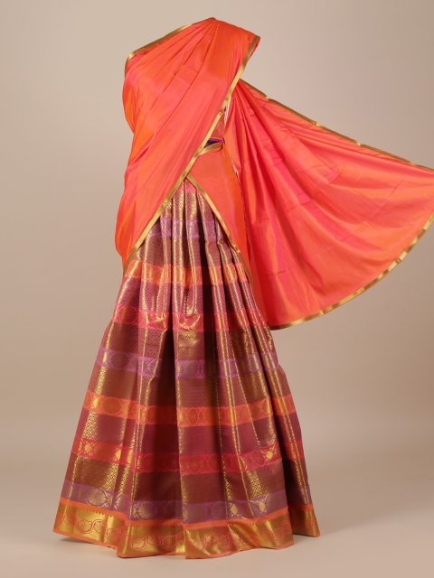 

Pothys Pink Semi-Stitched Lehenga with Blouse
