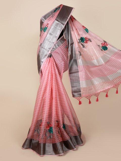 

Pothys Pink Woven Design Cotton Blend Saree