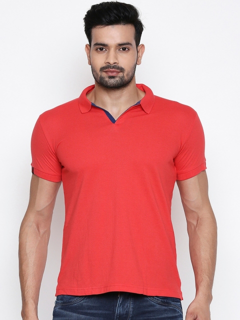 

Integriti Men Red Solid Polo Collar T-shirt
