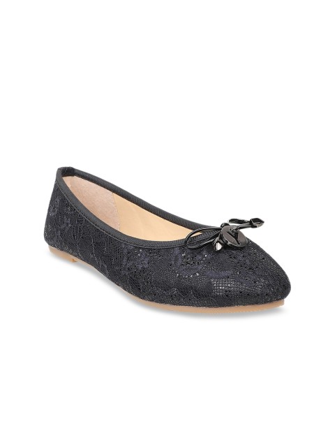 

Sherrif Shoes Women Black Textured Ballerinas