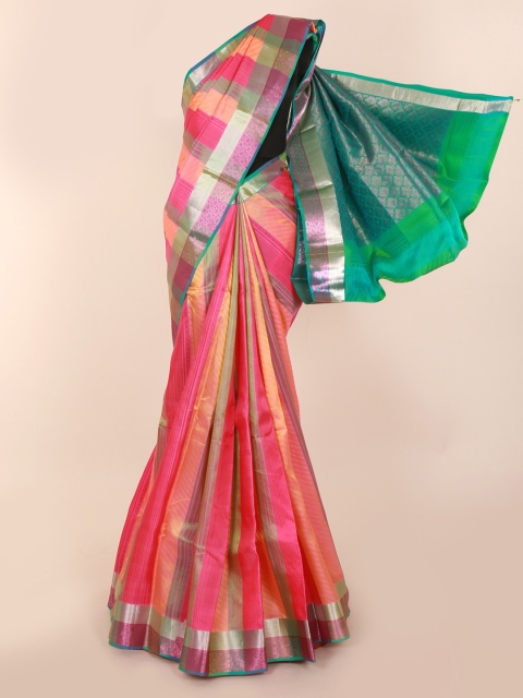 

Pothys Multicoloured Pure Silk Woven Design Kanjeevaram Saree, Multi