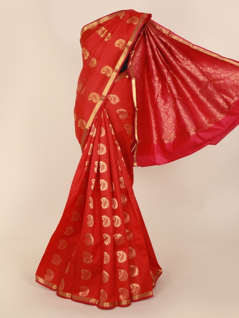

Pothys Red Woven Design Kanjeevaram Saree