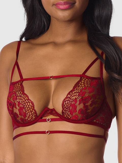 

La Senza Red Lace Underwired Non-Padded Bralette 11158008-99O0