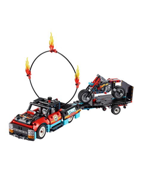 

LEGO Kids Black & Red Stunt Show Truck & Bike Construction Playset