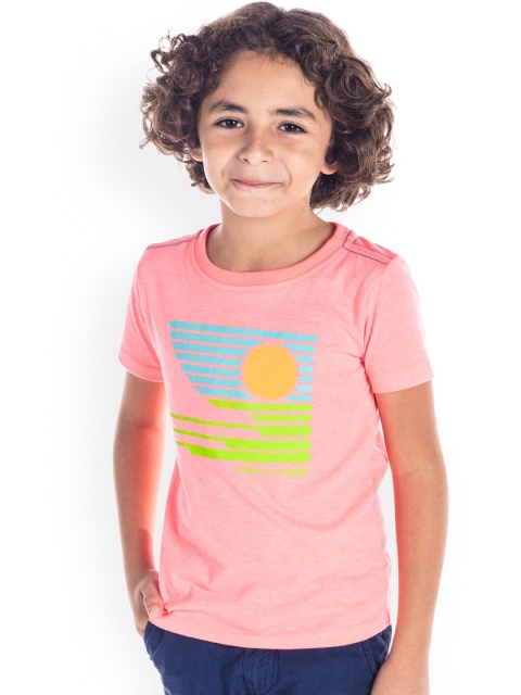 

Cherry Crumble Boys Pink Regular Fit Striped Casual Shirt