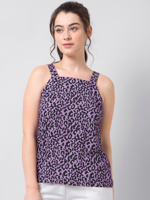 

FabAlley Women Purple Printed Top