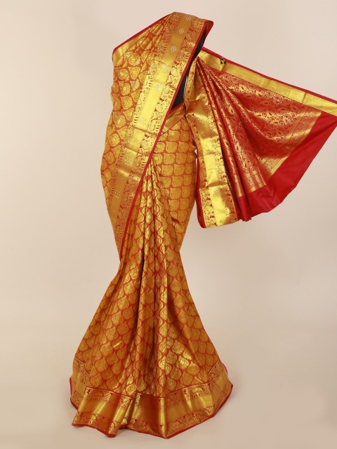 

Pothys Mustard Yellow Pure Silk Woven Design Kanjeevaram Saree